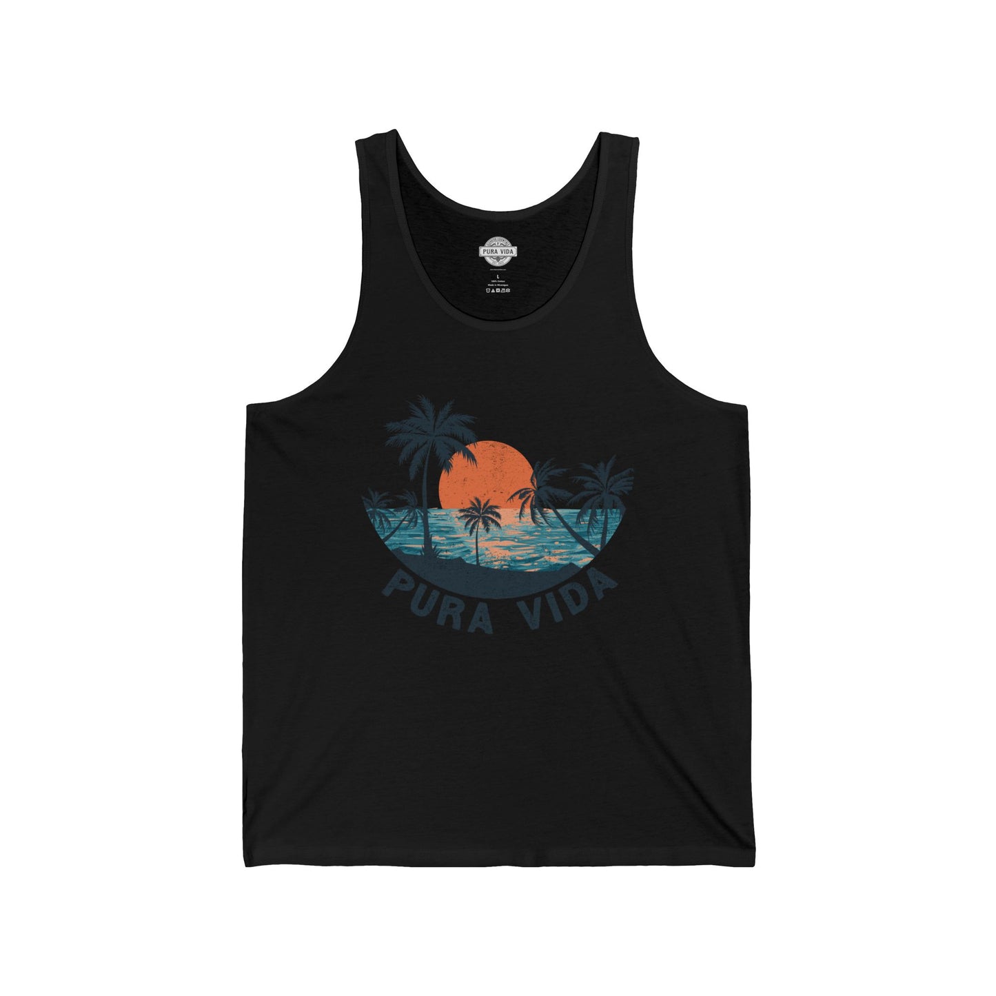 Pura Vida Vibes: Sun, Palms & Tranquility Tank Top