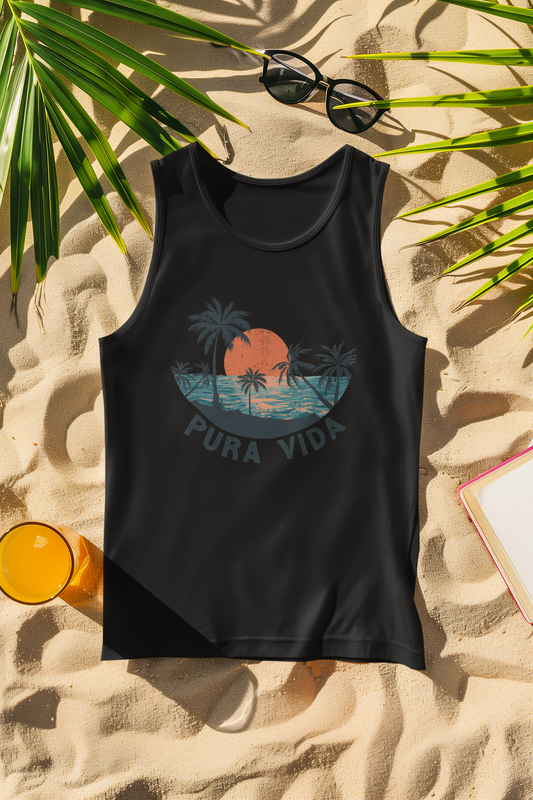 Pura Vida Vibes: Sun, Palms & Tranquility Tank Top