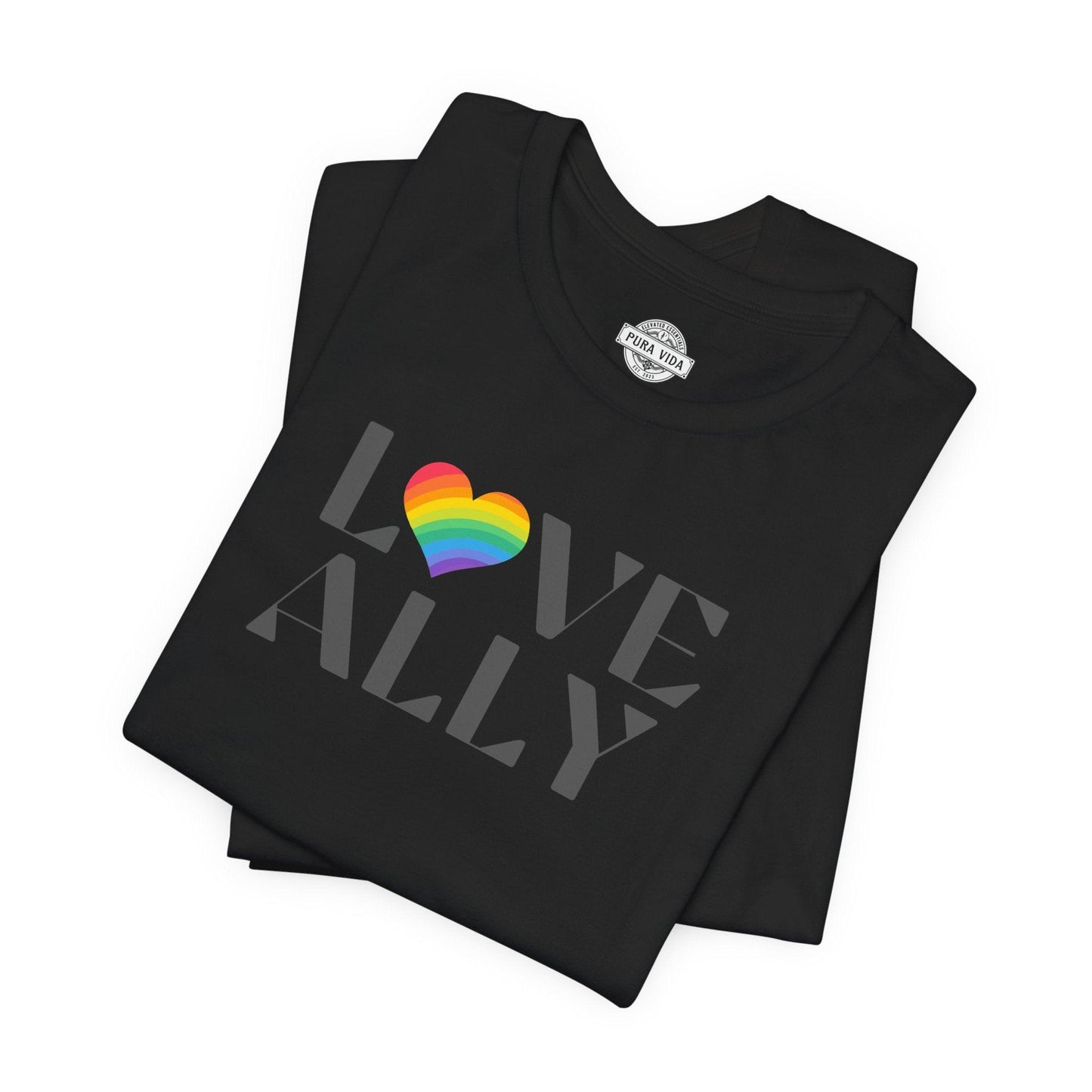 Love Ally Rainbow Heart Pride Tee - The Pura Vida Co.