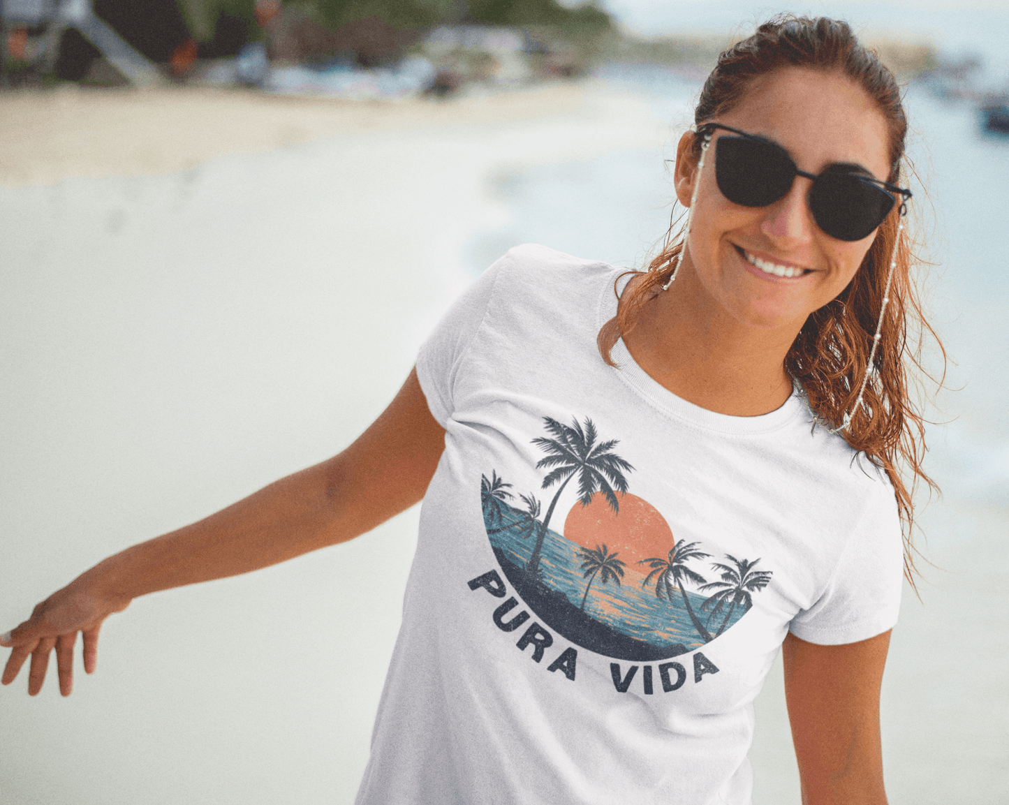 Pura Vida Vibes: Sun, Palms & Tranquility T-Shirt - The Pura Vida Co.