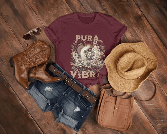 Pura Vibra Sun and Flower T-Shirt