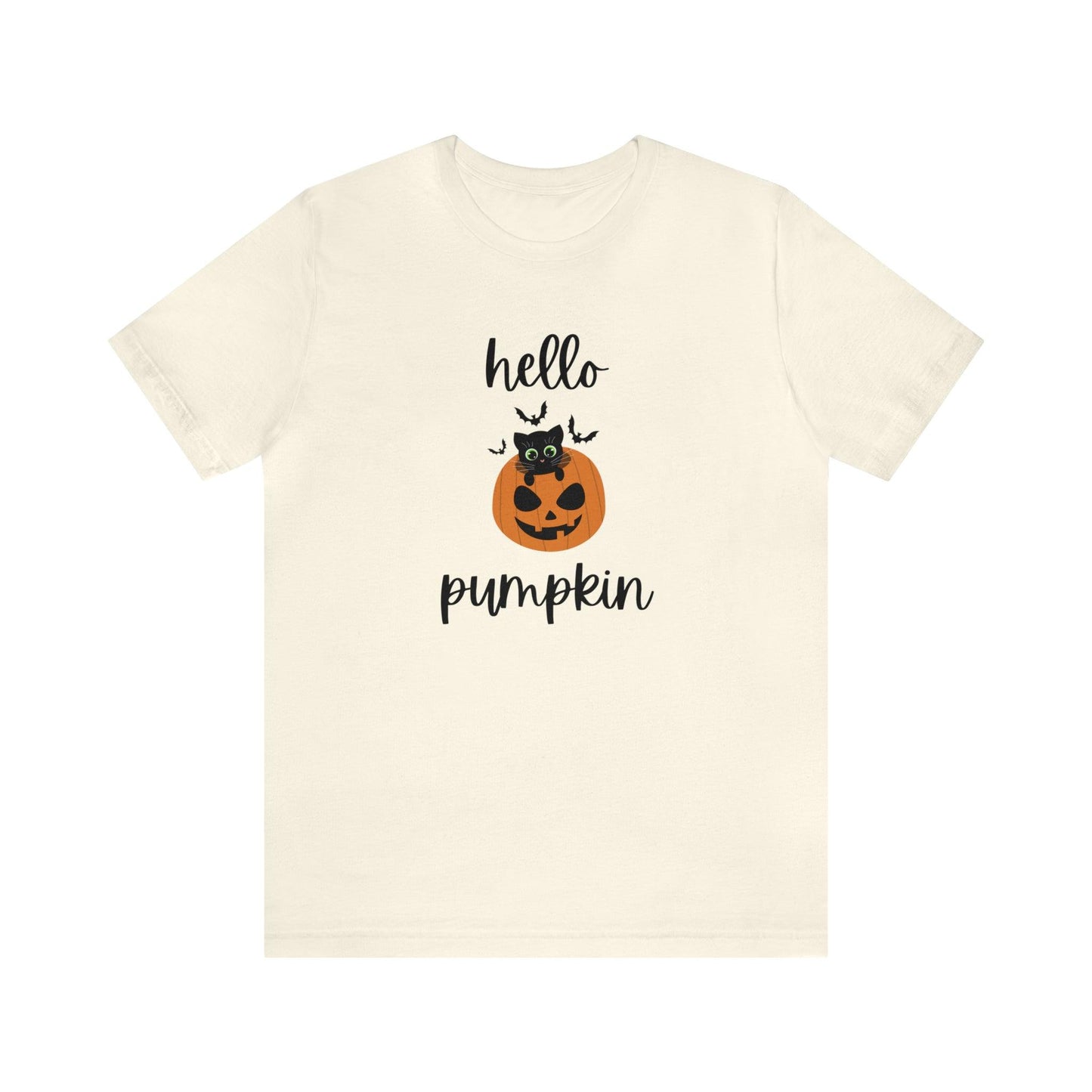 Hello Pumpkin - Halloween Cat Pumpkin T-Shirt - The Pura Vida Co.