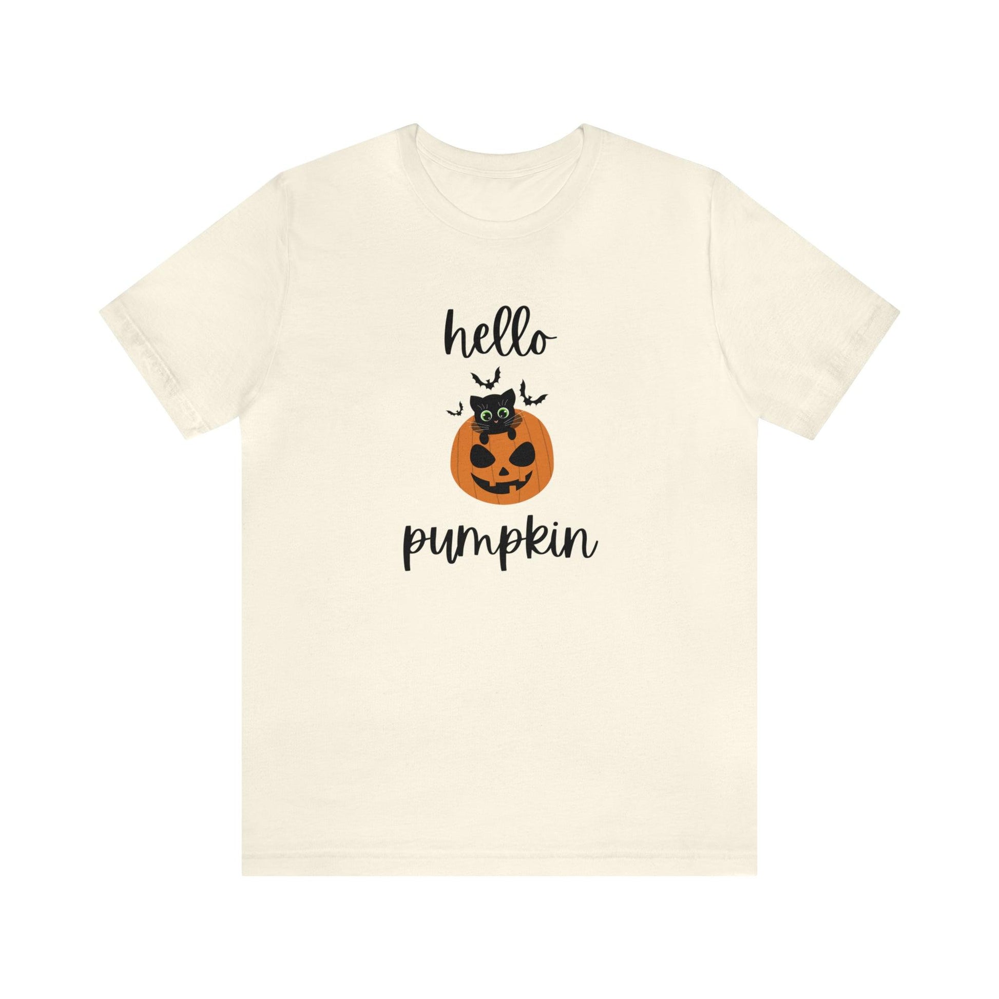 Hello Pumpkin - Halloween Cat Pumpkin T-Shirt - The Pura Vida Co.