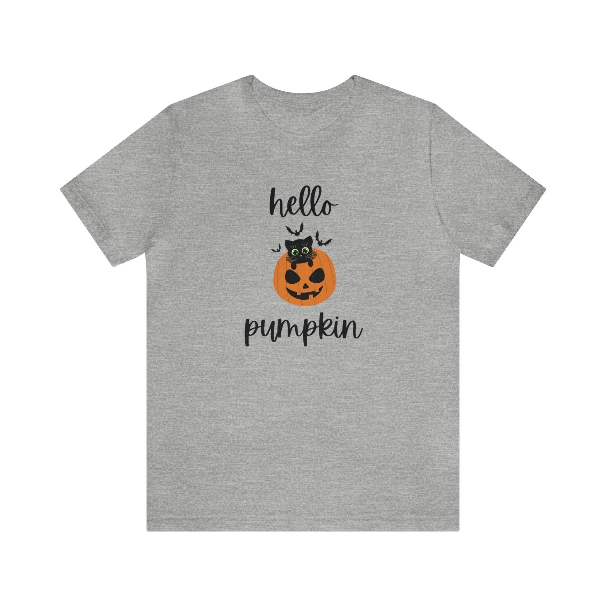 Hello Pumpkin - Halloween Cat Pumpkin T-Shirt - The Pura Vida Co.