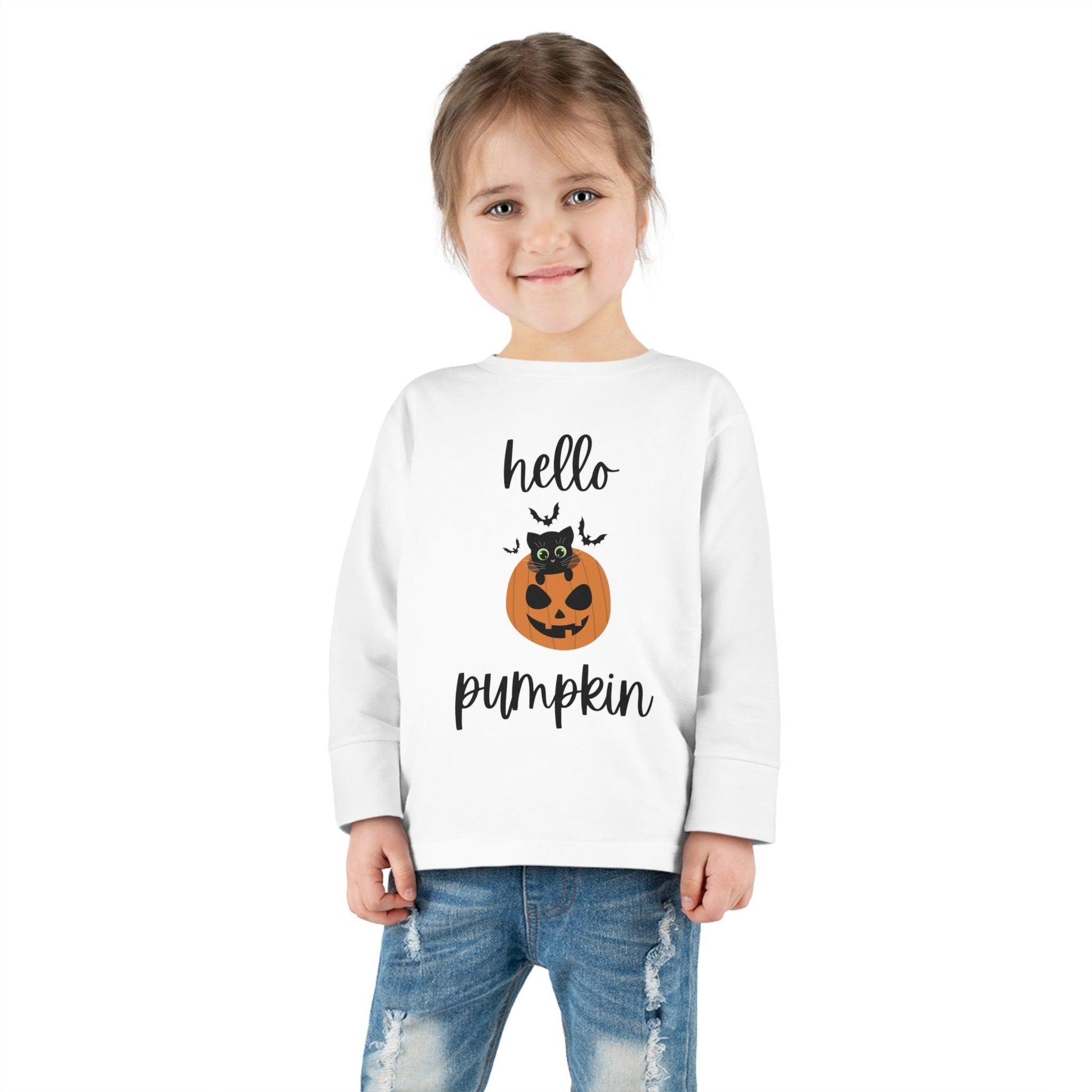 Hello Pumpkin - Toddler Long Sleeve Tee - The Pura Vida Co.